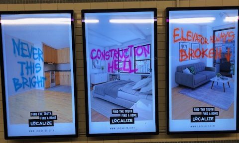 Localize subway screens: Never this bright, Construction hell, Elevator always broken