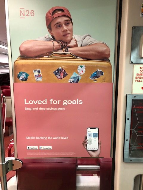 N26 Loved for goals train poster