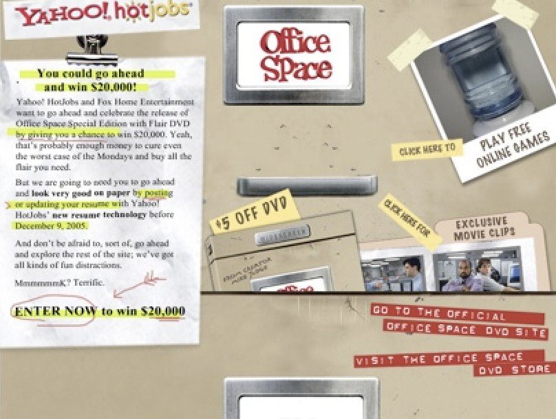 Yahoo! HotJobs and Fox Home Entertainment Office Space promotion